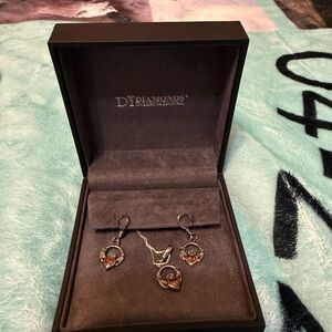 Diamonds Internationals Silver and Gold Heart Earrings